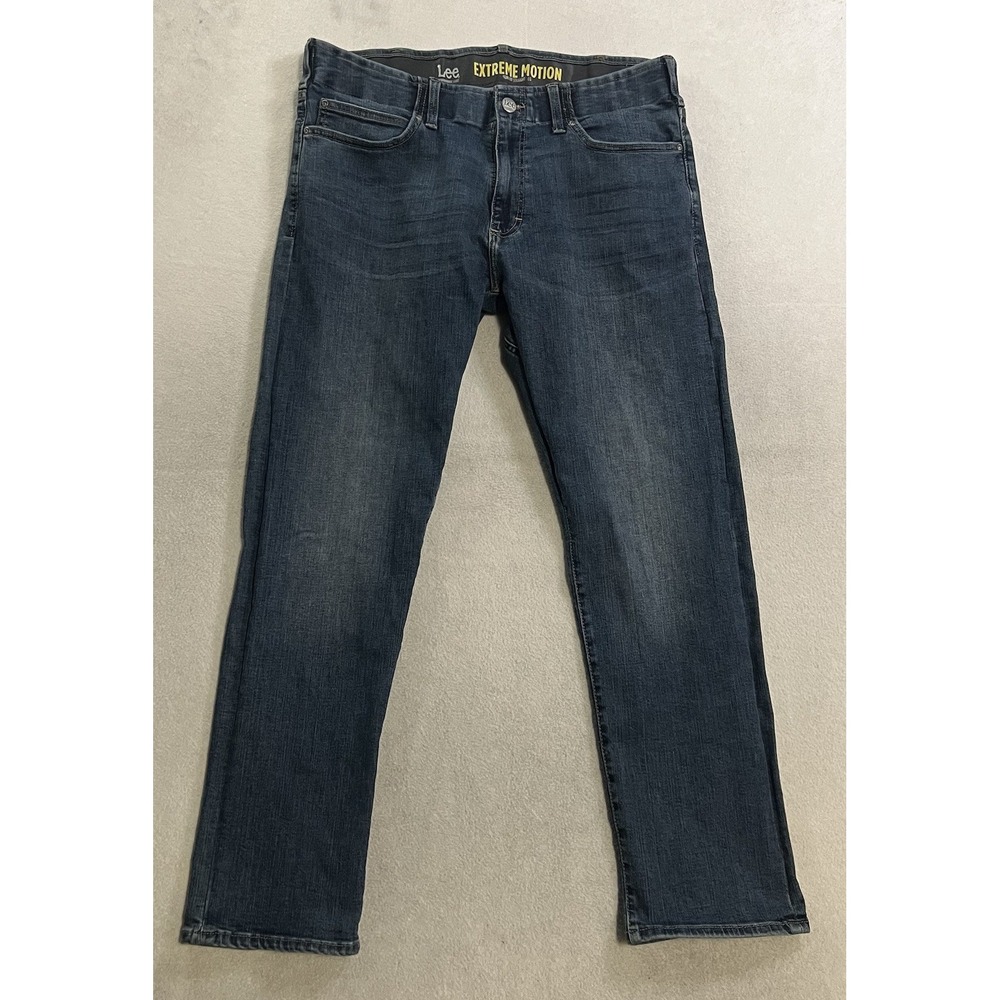 Lee Extreme Motion Jeans Mens Size 36x30 (Fits 36x29) Blue Slim Fit Straight Leg